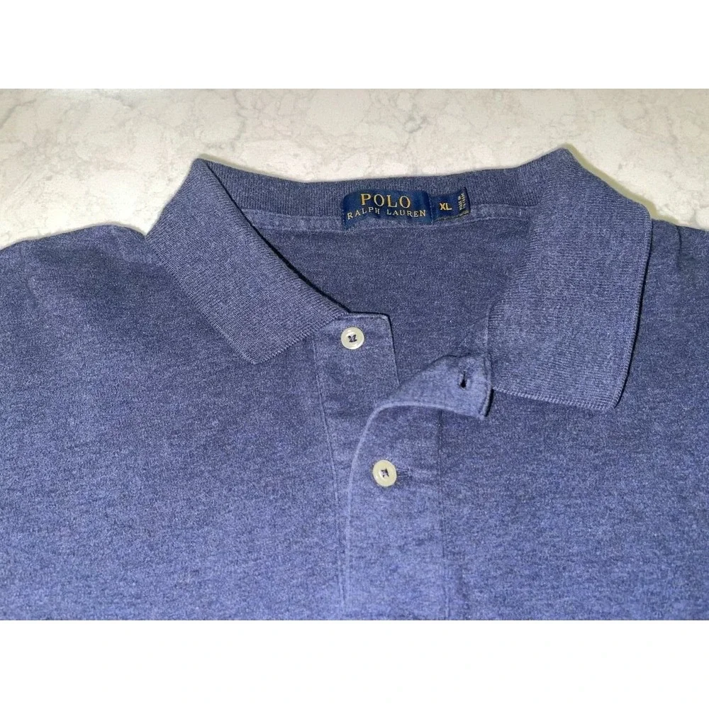 Vintage Polo by Ralph‎ Lauren Mens 2XLT Blue Cotton Pony Knit Preppy Polo